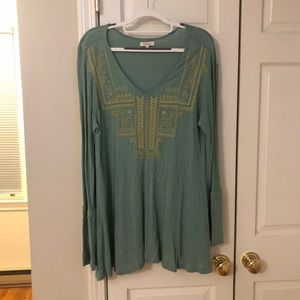 Sundance Sea Foam Green Beaded Blouse